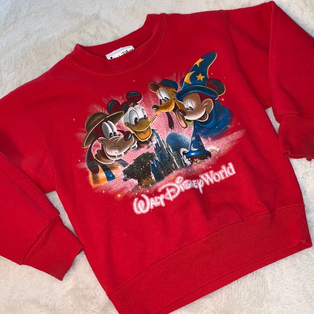 XS Disney Walt Disney World red Kids vintage Pullover Sweatshirt